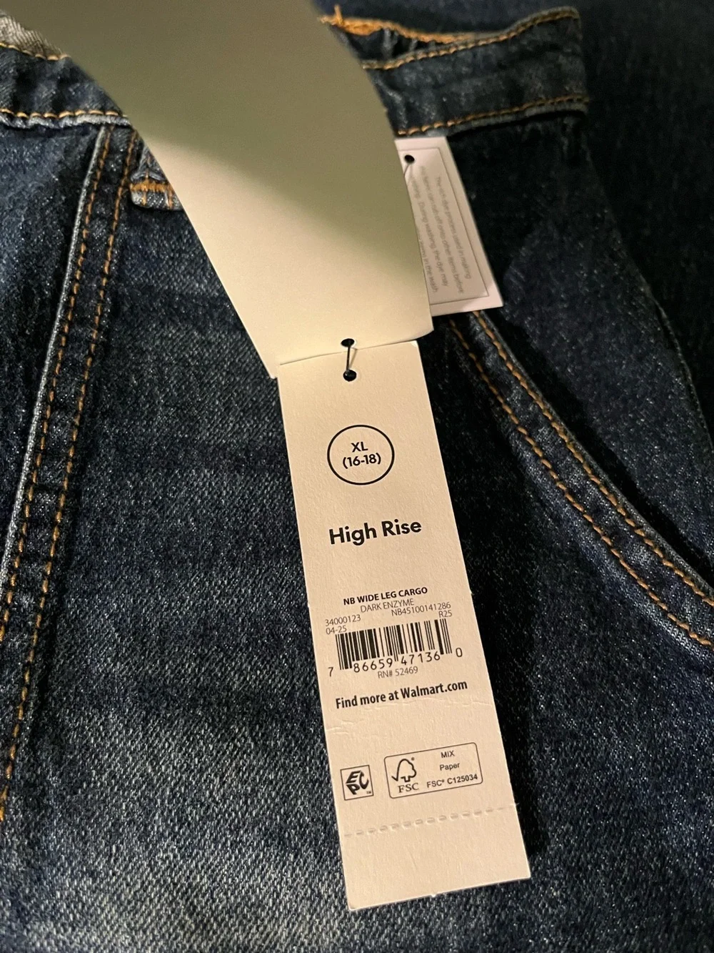 No Boundaries Dark Blue Stretch Denim Wide Leg Jeans - Picture 12 of 12